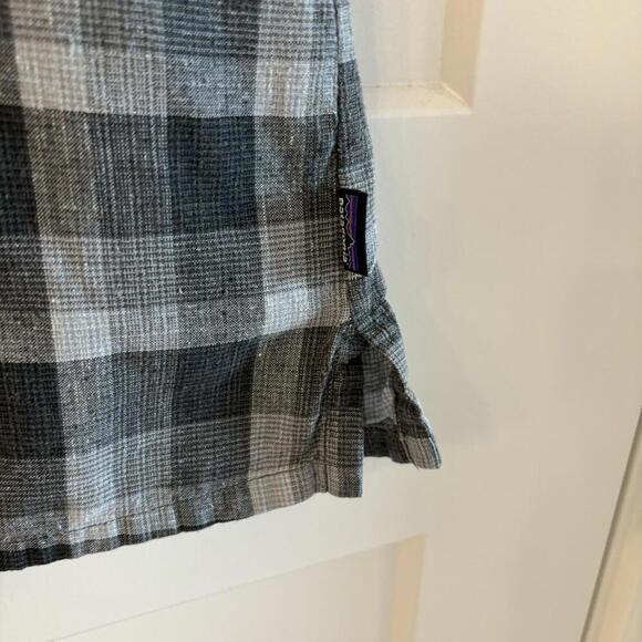 Patagonia Mens Large Button Up Organic Cotton Gauze Plaid Short Sleeve Shirt - Picture 4 of 7